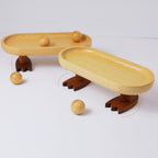 Wood Key Tray for Entryway Table, Key Bowl, Jewelry Tray, Valet Tray with 2 Cute Duck Feet, for Rings, Wallet, Watch, Remote, Coin, Bracelets - size: Rectangle