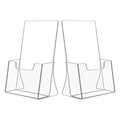 NIUBEE 2 Pack 8.5'' x 5.5'' Acrylic Bi-fold Brochure Holder,Clear Plastic Counter top Flyer Organizers - size: 8.5" x 5.5", style: 2 Pack