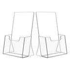NIUBEE 2 Pack 8.5'' x 5.5'' Acrylic Bi-fold Brochure Holder,Clear Plastic Counter top Flyer Organizers - size: 8.5" x 5.5", style: 2 Pack