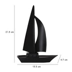 Statue Decorations Sailing Boat Ornaments Niche High-end Sense Light Luxury High-end Living Room Furniture Foyer Wine Cabinet TV Cabinet Decorations Home Decor Object(Black)