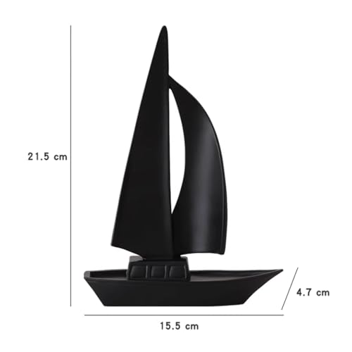 Statue Decorations Sailing Boat Ornaments Niche High-end Sense Light Luxury High-end Living Room Furniture Foyer Wine Cabinet TV Cabinet Decorations Home Decor Object(White)