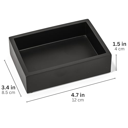 Yew Design Matte Black Square Soap Dish, Hand Soap Holder for Bathroom, Shower, Countertop, Bathtub, Wash Room, Kitchen with Non-Slip Protective Pads - color: Matte Black, size: Soap Dish Square