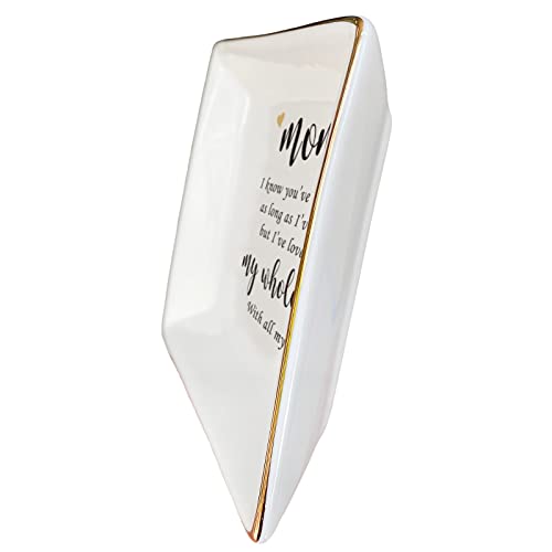 HOME SMILE Mother's Day Birthday Gifts for Mom,I Love You Mom Ring Dish Jewelry Tray-Best Gifts for Mom Who Have Eveything-Valentine Gifts for Mom Unique - style: Mother