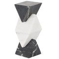 Deco 79 Marble Geometric Decorative Sculpture Stacked Pyramid Home Decor Statue with White Diamond Center, Accent Figurine 4" x 4" x 10", White - size: 4" x 4" x 10"