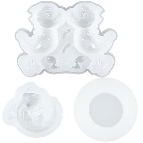 Baby Dragon Asleep and Hatchling in Egg Resin Silicone Molds Miniature Figurines Craft Set