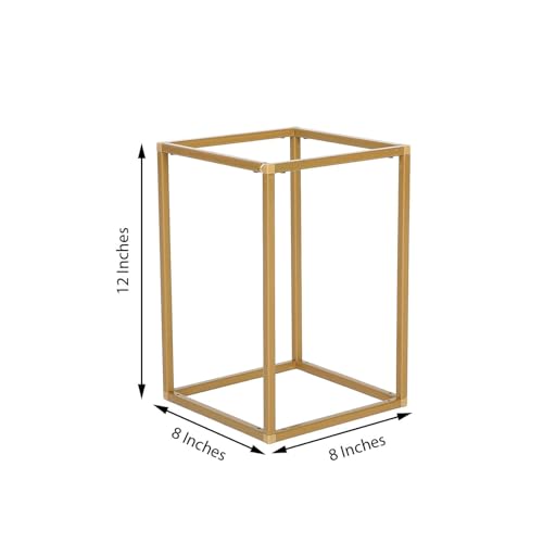 Efavormart 2 Pack 12" Matte Gold Wedding Flower Stand Metal Vase Column Stand Geometric Centerpiece Vase - color: Gold, size: 2 Pack 12''
