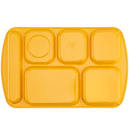 G.E.T. 6 Compartment School Cafeteria Tray, Right Handed, 10" x 15", Yellow (4 Pack) - color: Yellow, size: 10" x 15", style: 4 Pack Right Handed Trays