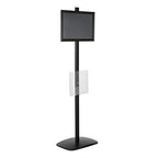 M&T Displays Free Standing Aluminum Display Stand Single Sided Document Brochure Sign Holder Front Loading Portrait Landscape Black Snap Frame 1x(11x17) and Clear Acrylic Pocket 1x(8.5x11) Inch - color: Black