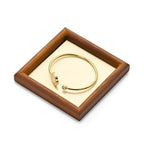 Jewelry Display Tray for Ring Earrings Necklace Bangle Solid Wood Jewelry Dish Tray Catchall(XS,Beige) - color: Beige, size: 10 * 10 * 1.5cm