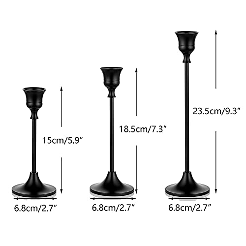 Romadedi Candlestick Holder Matte Black Candle Holder Set of 3 Decorative Candle Holder for Taper Candle for Fireplace Mantel Dinning Table Home Decorations Black 2 Set - size: 2 Set