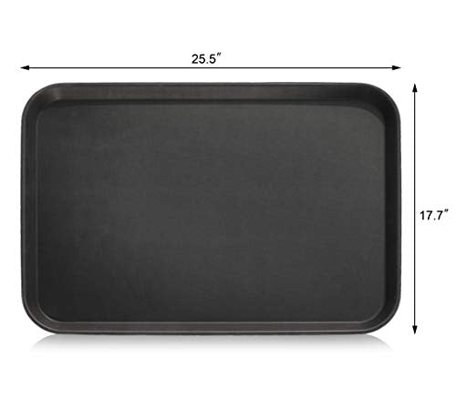 New Star Foodservice Restaurant Grade Non-Slip Tray, Plastic, Rubber Lined, Rectangular (Black, 18-Inch x 26-Inch) - color: Black, size: 18-Inch x 26-Inch