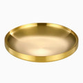Gold Round Tray,Decorative Antique Bowl,Stainless Steel Fruit Bowl for Entryway Table Kitchen Counter,Jewelry Dish Candle Plate for Home,Dining Table,Shoe rack Decor (Gold, 7.5") - size: 7.5"