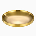 Gold Round Tray,Decorative Antique Bowl,Stainless Steel Fruit Bowl for Entryway Table Kitchen Counter,Jewelry Dish Candle Plate for Home,Dining Table,Shoe rack Decor (Gold, 7.5") - size: 7.5"