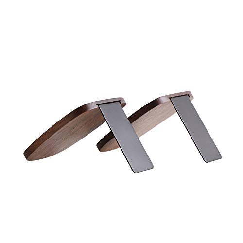Muso Wood Book Ends for Shelves, Non-Skid Bookends for Heavy Books, Wooden Book Stopper for Home Office and Library (Walnut 2 Pairs) - color: Walnut-2 Pairs