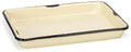 Red Co. 11 x 9 Enamelware Metal Classic 2 Quart Rectangular Serving Tray, Distressed Cream/Black Rim - color: Distressed Cream/Black Rim