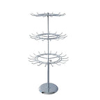 Jewelry Rotating Rack with 12/15/18 Hooks Chrome Necklace Keychain Display Organizer Stand 3 Tier for Boutique Countertop Use - size: Length-Incremental Style - 45 hooks