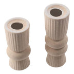 2Pcs Beige Ceramic Candle Holders Candlestick Holder Set Table Centerpiece Taper Candle Holders Desktop Decoration for Home Decor