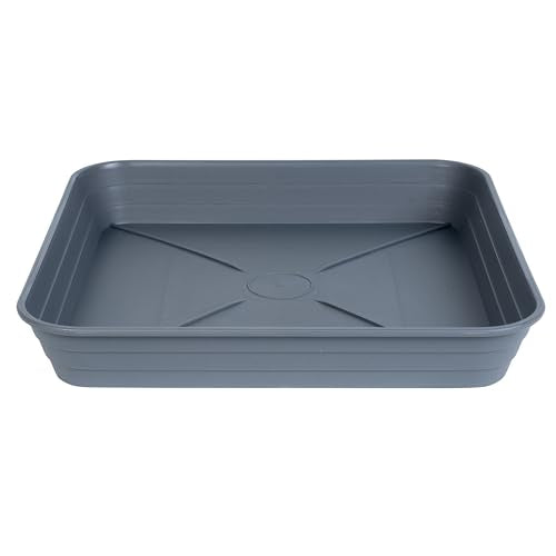 4 Pack Square Plant Saucer Tray 8 inch, 6 8 10 12 14 16 18 20 inch Heavy Duty Plastic Square Plant Saucers for Indoors Outdoor, Flower Planter Drip Trays for Pots, Seed Starting Tray - color: Warm Gray, size: 8"-4 Pack