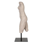 Creative Co-Op Sculptural Resin Female Figure on Metal Stand, Grey - color: Grey Finish