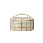 Creative Co-Op Mosaic Retreat Stoneware Dish with Lid, Multicolor - style: Dish with Lid