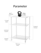 Acrylic Side Table Clear 3-Tier End Table for Living Room, Office, Hallway, Bedroom Small Bedside Table - size: Small