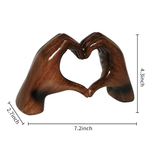 Heart Hands Sculpture Aesthetic Decor, Love Hands Heart Statue Decoration for Living Room Table Office Bedroom Bookshelf, Unique Birthday Idea for Girls Sisters Girlfriend Mom Teacher