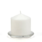 Hosley Set of 8 Clear Glass Pillar Plates - 4 Inch Diameter. Ideal Gift for Weddings, Parties, Spa, Pillar Candle, Votive Candle Garden. Or as a Pedestal W1 - size: 4" Diameter