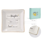 HOME SMILE Engagement Wedding Gifts for Daughter From Parents,Daughter Ringt Dish Jewelry Tray-Birthday,Valentine Christmas Gifts for Daughter From Mom and Dad - style: Daughter Gifts From Parents