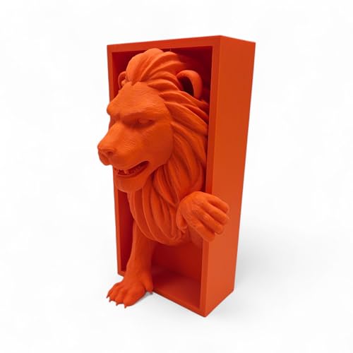 Dragons Awakening Book End – Fantasy Book Nook Insert for Dragon Readers – Unique Home Decor for Bookshelves & Libraries (Orange - Lion) - color: Orange - Lion