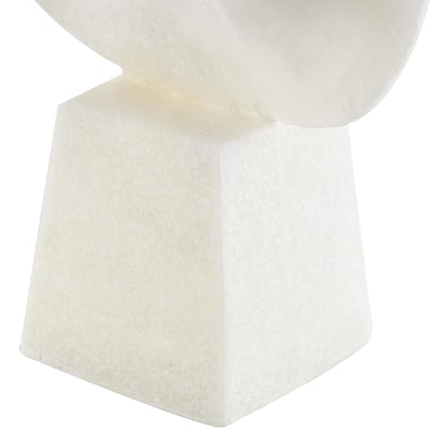 Deco 79 Polystone Abstract Decorative Sculpture Textured Wave Home Decor Statue with Elevated Base, Accent Figurine 10" x 6" x 19", White - size: 10" x 6" x 19"