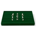 7 Slots Velvet Jewelry Tray Ring Earring Display Tray Jewelry Drawer Organizer Ring Earring Holder Storage (Green) - size: 7 Slots for Ring/Earring