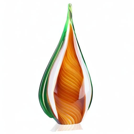 DOVDOV Blown Glass Sculpture, Green and Brown Glass Art Collectible Statue, Unique Teardrop Ornament, Suitable for Office, Bookshelf, Dressing Table, Living Room Coffee Table, or Mantelpiece Display. - color: E