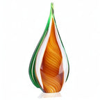 DOVDOV Blown Glass Sculpture, Green and Brown Glass Art Collectible Statue, Unique Teardrop Ornament, Suitable for Office, Bookshelf, Dressing Table, Living Room Coffee Table, or Mantelpiece Display. - color: E