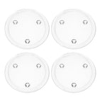 Toyvian Glass Candle Plates: 4pcs Pillar Candles Pedestal Clear Holders Round Trays for Wedding, Tealight Stand Table Centerpieces for Bathroom Dining Room Table Christmas Dinner Decor, 4inches