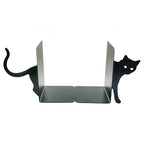 Cute Cat Book Ends Cat Bookends for Shelves, Home Office Desk Gift for Cat Lovers and Reading Enthusiasts - color: Black