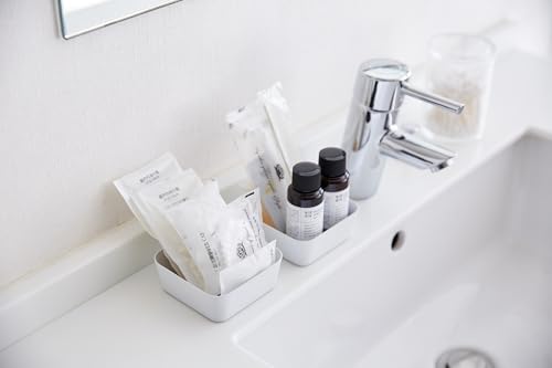 Yamazaki Home Tower Space Saving Vanity Tray - 3.5" X 3.5" - Steel - color: White, size: 3.5" x 3.5" x 1.6"