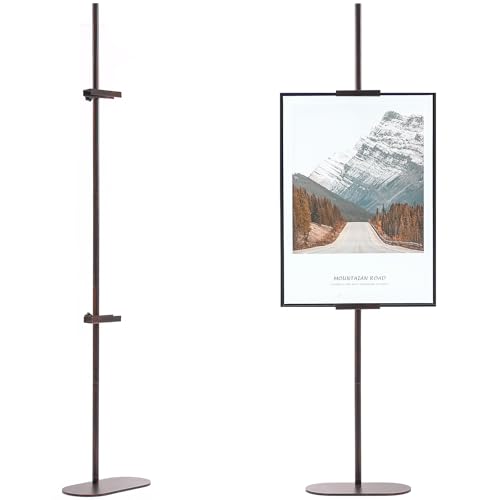 Adjustable Easel Stand for Sign, Art Display Stands for Frames up to 64", Metal Heavy Duty Floor Easels for Painting, Antique Tall Picture Easels with Base for Signs Photos Display