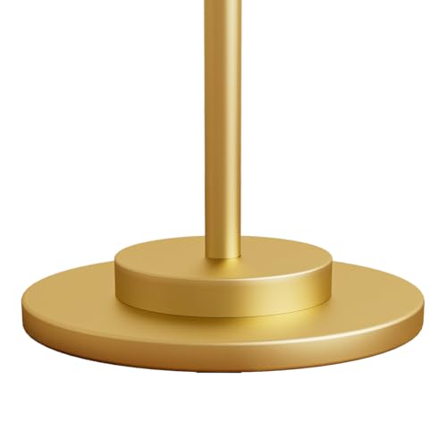 Masupu Drink Table, Round Side Table for Small Spaces, Pedestal Side Table, Small End Table with Metal Base, for Living Room, Bedroom, Bathroom, White Gold - color: 01.white Gold
