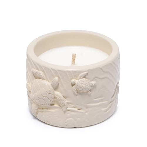 Hodao Oceanic Serenity Handcrafted Aromatherapy Box with Candle & Decor – Beach Rock Sculpture with Sea Turtle, Seashells, for Home, Bathroom, Yoga Room Decor (Brown-Turtle) - color: Brown-turtle
