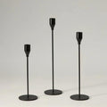 Upgraded Chrome Taper Candle Holders Set of 3 - Modern Matte Black Candlesticks (9/11/13 Inch), Weighted & Rust-Proof Metal Candle Stand for Fireplace Table Centerpiece - color: Black, size: 1 set (3 pcs)