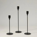 Upgraded Chrome Taper Candle Holders Set of 3 - Modern Matte Black Candlesticks (9/11/13 Inch), Weighted & Rust-Proof Metal Candle Stand for Fireplace Table Centerpiece - color: Black, size: 1 set (3 pcs)