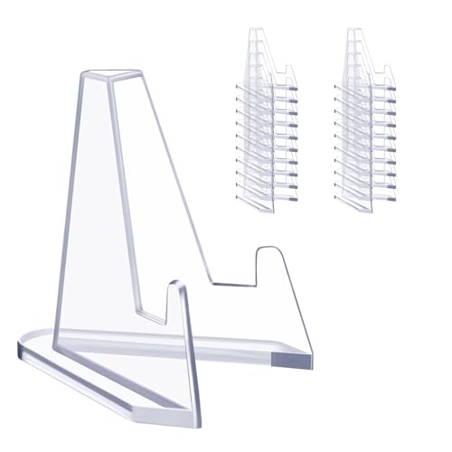 Acrylic Card Display Stands, 36 PCS Card Stands for Sports Cards, Clear Mini Easel Stand Holder for Challenge Coin Graded Card Sports Card PSA Card Baseball Card (36)
