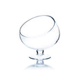 WGV Slant Cut Bowl Glass Vase with Stand, Width 6.5", Height 7", Clear Planter Terrarium, Candy Dish, Fruit Jar for Wedding Party Event, Home Office Decor, 1 Piece - size: Pedestal 7"H