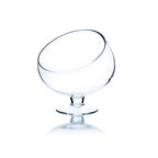 WGV Slant Cut Bowl Glass Vase with Stand, Width 6.5", Height 7", Clear Planter Terrarium, Candy Dish, Fruit Jar for Wedding Party Event, Home Office Decor, 1 Piece - size: Pedestal 7"H