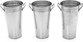Hosley Set of 3 Galvanized French Bucket Vase with Handles 5" Dia x 9" H Ideal for Farmhouse Dried Floral Arrangements at Home for Weddings Gifts Spa and Aromatherapy Settings O5 - color: Galvanized 6