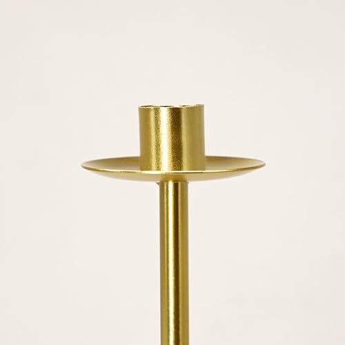 Gold Candle Holders Set of 2 Metal Taper Candle Stands with Bow Design, Modern Decorative Candlesticks for Dining Table, Wedding, Fireplace, Holiday & Christmas Decor - color: Gold