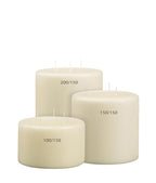 BOLSIUS 6" W x 4" H 3 Wick Pillar Candle Ivory - size: 4 x 6 Inches