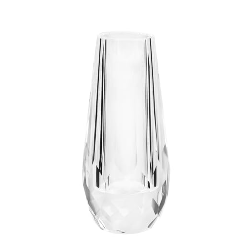 Crystal Flower Bud Vase Decorative Vase for Home or Dinner Table Outline Dimensions W3.1 x H7.1 with Gift Box - size: 8x18cm
