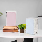 Metal Bookends,4 Pairs/8 Pieces Heavy Duty Bookends for Shelves Heavy Books, Anti-Slip Design Book Stopper for Magazines, DVDs, Kids, Girls(8 x 5.3 x 4 inches)