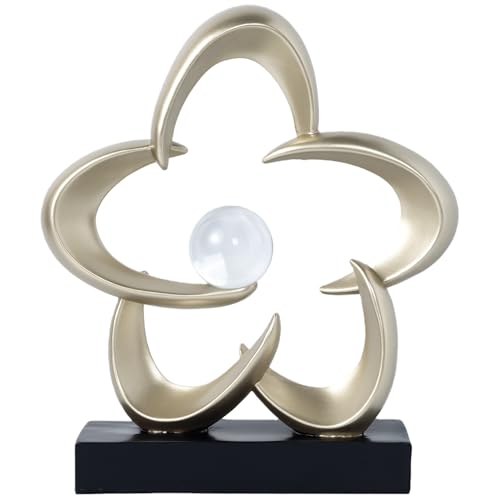 HODESumPure Abstract Art Sculpture Decorative Objects Home Decor Accents for Living Room tv Cabinet, Side Table, Bookshelf, Coffee Table, Dining Table Center Decor Items (Gold) - color: Gold
